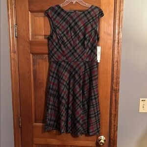 Plaid Cap Sleeve Dress